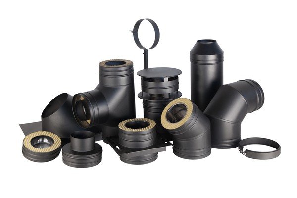 Крашеные двухконтурные дымоходы