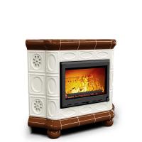 КимрПечь Медальон угловой Шоколад. Печь для отопления дома (топка: Ладья-700)