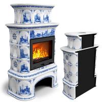 КимрПечь Прованс с дровником пристенный двухъярусный Голландия (топка: Ладья-600)