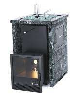 Печь для бани ИзиСтим Анапа М2 в трехстороннем кожухе Пироксенит с открытым верхом