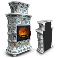 КимрПечь Керамическая печь Истра пристенный двухъярусный Фантазия (комплектация: Облицовка для топок Ладья-700, Erik-700)