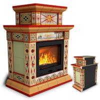 КимрПечь Билибин пристенный двухъярусный Лето. Печь керамическая (топка: Ладья-600) (топка: Ладья-600)