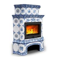 КимрПечь Прованс с дровником угловой двухъярусный Дельфт (топка: Ладья-600)