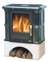 Печь-камин ABX Bavaria KI, с белым цоколем и допуском воздуха