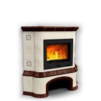 КимрПечь Прованс с дровником угловой Шоколад. Печь медленного горения (топка: Ладья-700)