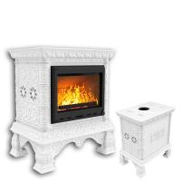 КимрПечь Изразцовая печь Кострома центральный Белый (топка: Ладья-600) (топка: Ладья-600)