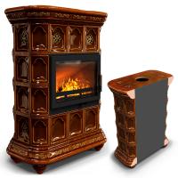 КимрПечь Истра пристенный Каштан (комплектация: Ладья-600)