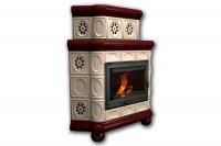 Камин КимрПечь Медальон угловой двухярусный Вишня