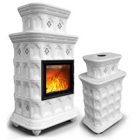 КимрПечь Истра центральный двухъярусный Белый (комплектация: Облицовка для топки МЛ 700)