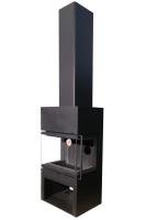 Камин МАДРИД на дровнике черный шамот подовый