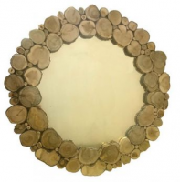 Зеркало со спилами из можжевельника ф55