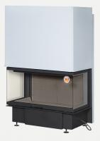 Топка Экокамин Дельта 1000 PB три стекла подовое горение черный шамот