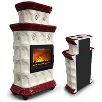 КимрПечь Керамическая печь Истра пристенный двухъярусный Вишня (комплектация: Облицовка для топок Ладья-700, Erik-700)