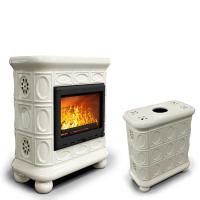 КимрПечь Изразцовый камин Медальон центральный Ваниль (топка: Ладья-700) (топка: Ладья-700)