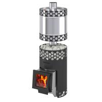 Печь для бани Везувий "Чёрная Пчёлка С" стекло с баком INOX