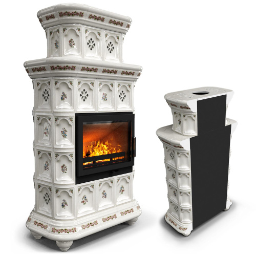 КимрПечь Керамическая печь Истра пристенный двухъярусный Прованс (комплектация: Ладья-600)