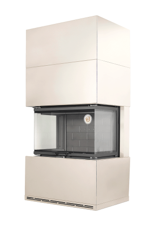 Камин РОДОС 800 СЛОНОВАЯ КОСТЬ шамот черный Экокамин