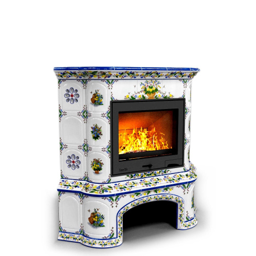 КимрПечь Прованс с дровником угловой Луг (топка: Ладья-600)