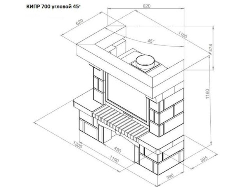 Облицовка ЕК Кипр 700 угловая