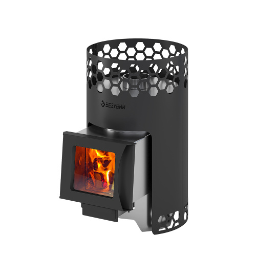 Печь для бани Везувий "Чёрная Пчёлка С" Нержавеющая сталь (Inox) со стеклом
