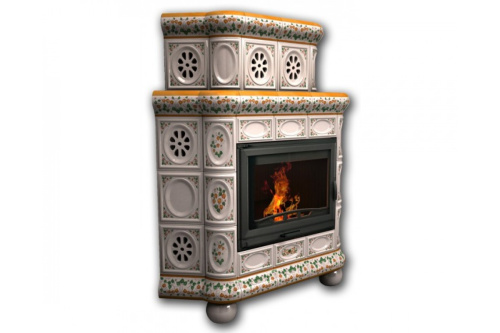 Камин КимрПечь Медальон угловой двухярусный Физалис