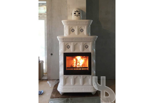 Камин КимрПечь Истра пристенный двухъярусный Шоколад