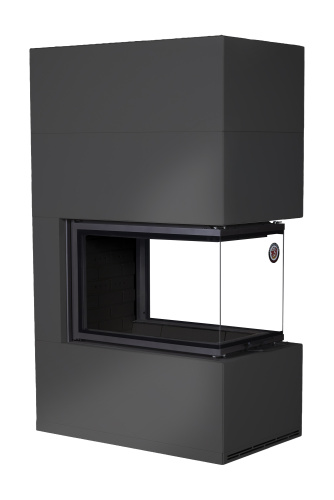 Камин РОДОС  900 ЧЕРНЫЙ, шамот белый, шамот черный Экокамин