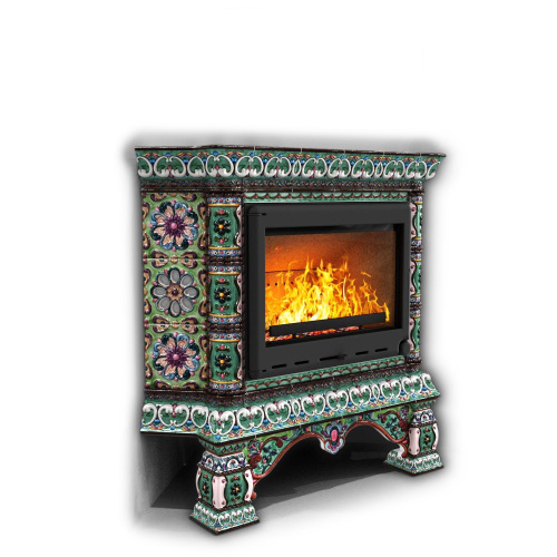 КимрПечь Изразцовая печь Кострома угловой Апрель (топка: Ладья-600)