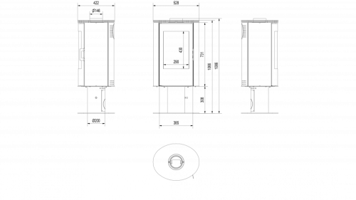 Печь-камин Kratki Koza (Коза) /AB/S/N/DR