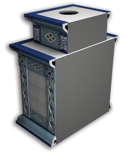 Камин КимрПечь Билибин пристенный двухъярусный Зима