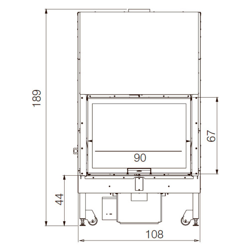 Топка Edilkamin BLOKK 90 V NERO (черная футеровка, принудительная вентиляция)