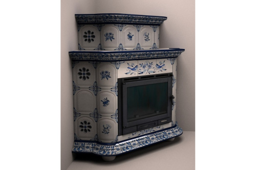 Камин КимрПечь Прованс угловой двухъярусный Дельфт