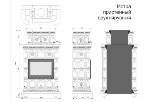 Камин КимрПечь Истра пристенный двухъярусный Голландия