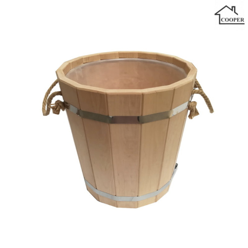 Запарник 15л Бондарь (Cooper) с пластиковой вставкой без крышки ольха ЗП-15