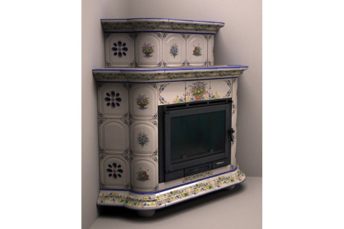 Камин КимрПечь Прованс угловой двухъярусный Луг