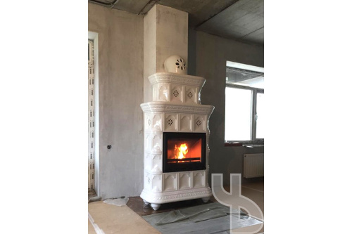 Камин КимрПечь Истра пристенный двухъярусный Шоколад