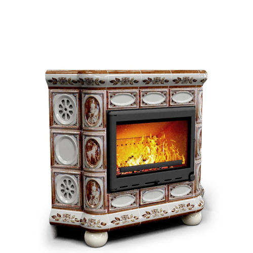 КимрПечь Изразцовый камин Медальон угловой Модерн (топка: Ладья-600)