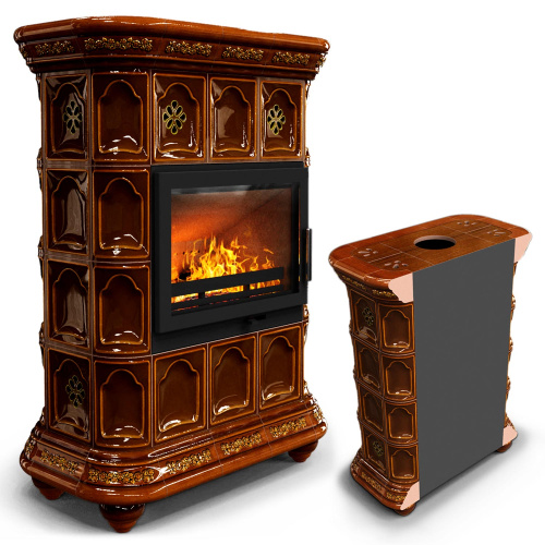 КимрПечь Истра пристенный Каштан (комплектация: Ладья-700)