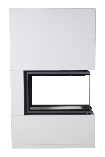 Камин РОДОС  900 СЛОНОВАЯ КОСТЬ, шамот белый, шамот черный Экокамин