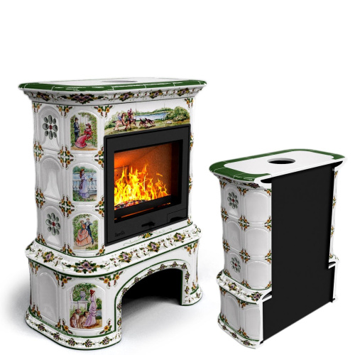 КимрПечь Прованс с дровником пристенный Усадьба (топка: Ладья-700)