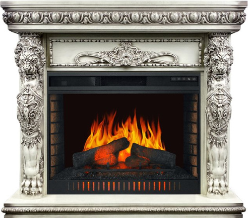 Комплект Портал Royal Flame Виндзор (Windsor) слоновая кость, темная патина + Очаг Dimplex Symphony 30