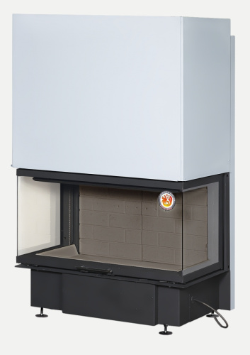 Топка Экокамин Дельта 1000 PB три стекла подовое горение черный шамот