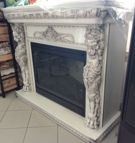 Комплект Портал Royal Flame Виндзор (Windsor) слоновая кость, темная патина + Очаг Dimplex Symphony 30