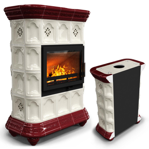 КимрПечь Истра пристенный Вишня (комплектация: Ладья-600)