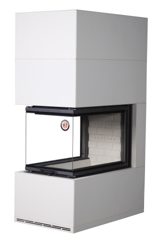 Камин РОДОС  900 СЛОНОВАЯ КОСТЬ, шамот белый, шамот черный Экокамин