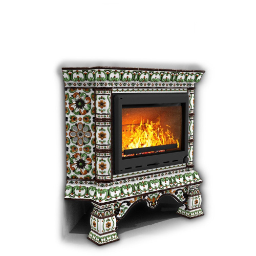 КимрПечь Изразцовая печь Кострома угловой Ноябрь (топка: Ладья-600)