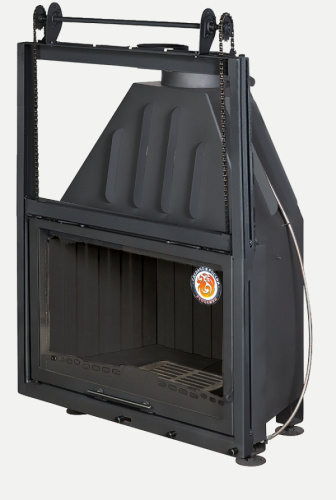 Топка Экокамин Альфа 800 КВ с контргрузом черный шамот