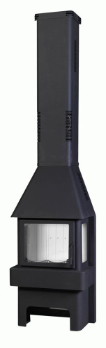 Камин Бавария Три стекла черный/графит (PK031/PK139) 3 стекла