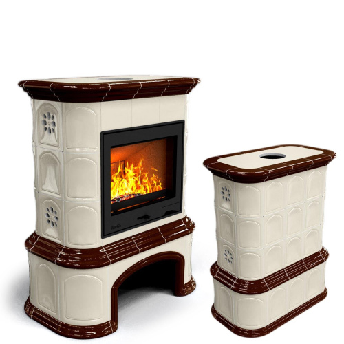 КимрПечь Прованс с дровником центральный Шоколад (топка: Ладья-700)