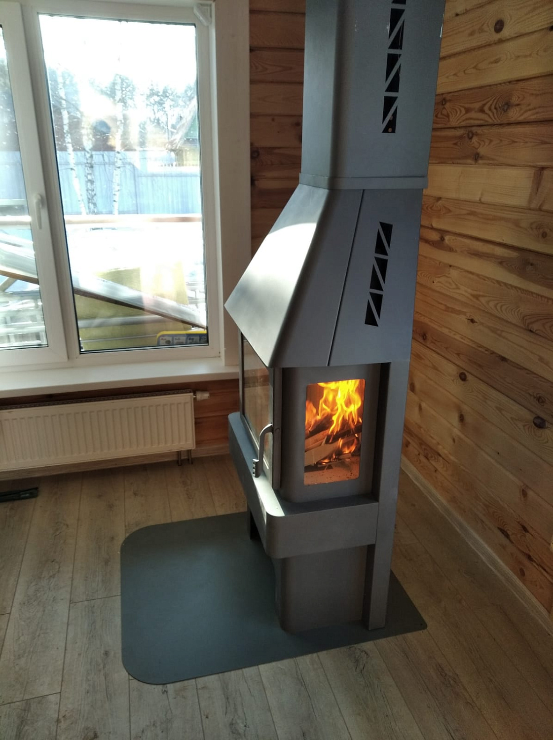 Печь-камин Бавария три стекла 